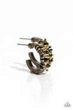 Load image into Gallery viewer, Rugged Rockstar - Brass Hoop Earrings