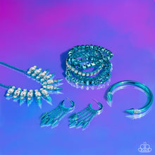 Load image into Gallery viewer, Piquant Punk - Blue Hoop Earrings