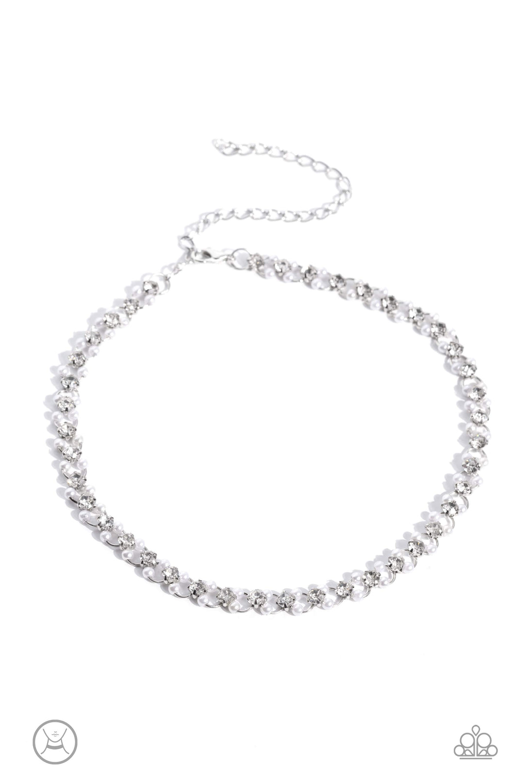 Classy Couture - White Choker Necklace