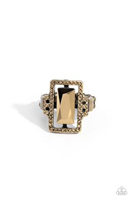 Emerald Elegance - Brass Dainty Ring