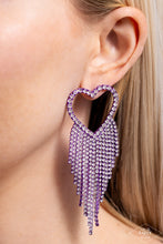 Load image into Gallery viewer, Sumptuous Sweethearts - Purple Post Earrings