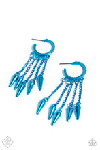 Load image into Gallery viewer, Piquant Punk - Blue Hoop Earrings