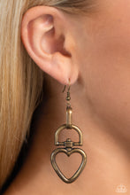 Load image into Gallery viewer, Padlock Your Heart - Brass Earrings