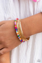 Load image into Gallery viewer, Multicolored Medley - Gold Set of Bracelets