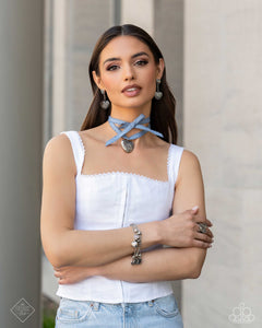 Rustic Ranking - Blue Choker Necklace
