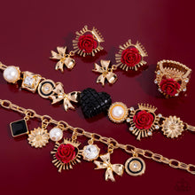 Load image into Gallery viewer, Victorian Value - Red Post Earrings