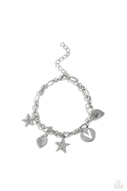 Legacy Letters - White - V Bracelet