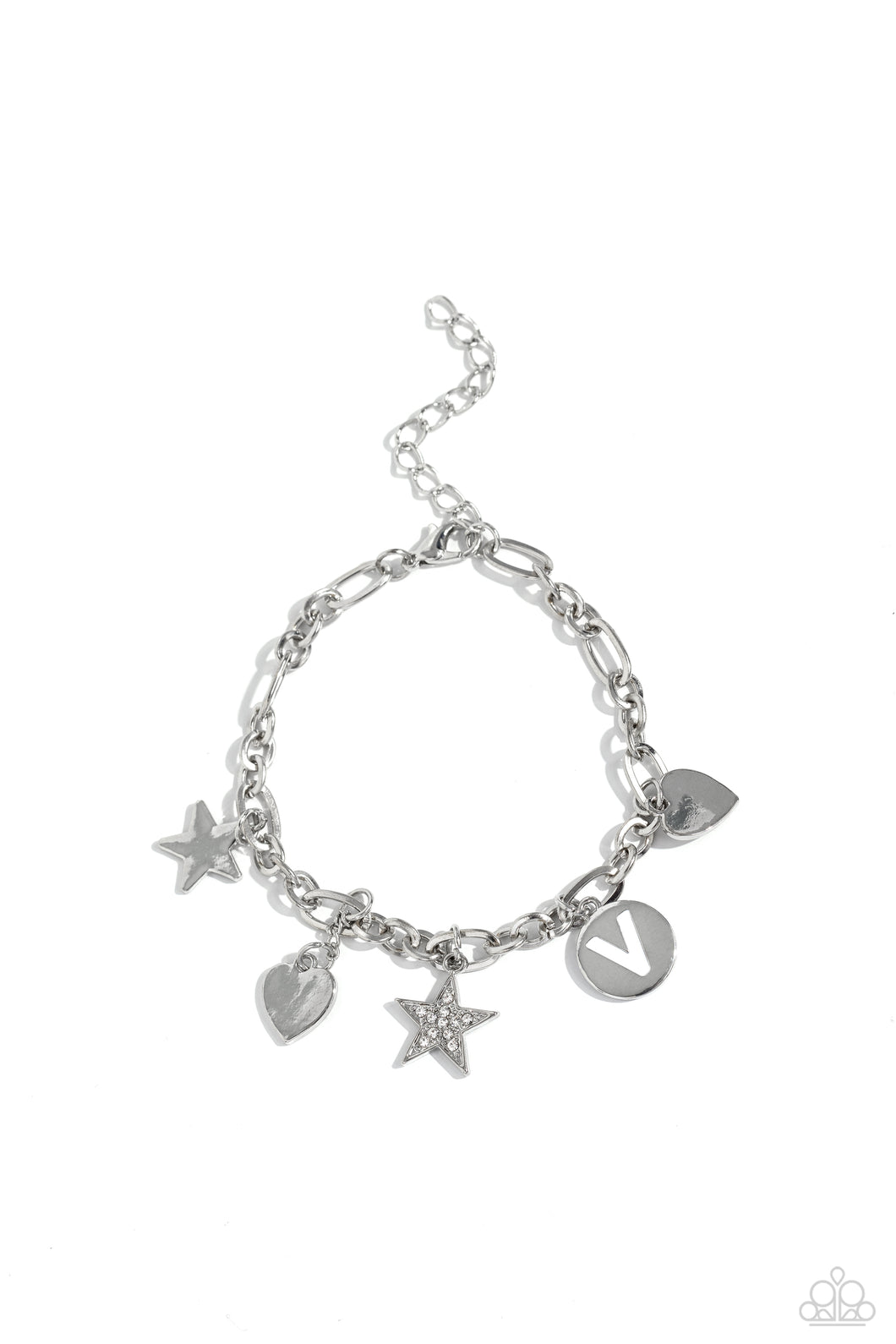 Legacy Letters - White - V Bracelet