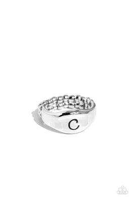 Monogram Memento - C- Silver Ring