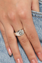 Load image into Gallery viewer, Monogram Memento - C- Silver Ring