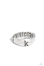 Load image into Gallery viewer, Monogram Memento - K - Silver Ring