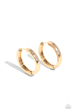 A-Lister Attention - Gold Hinge Hoop Earrings
