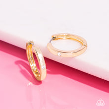 Load image into Gallery viewer, A-Lister Attention - Gold Hinge Hoop Earrings