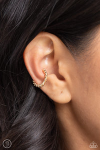 Twisted Travel - Gold Cuff Earrings
