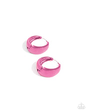 Load image into Gallery viewer, Colorful Curiosity - Pink Hinge Hoop Earrings