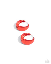 Load image into Gallery viewer, Colorful Curiosity - Red Hinge Hoop Earrings