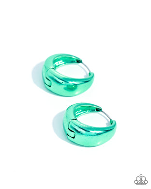 Colorful Curiosity - Green Hoop Earrings
