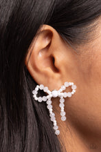 Load image into Gallery viewer, The BOW Must Go On - White Post Earrings
