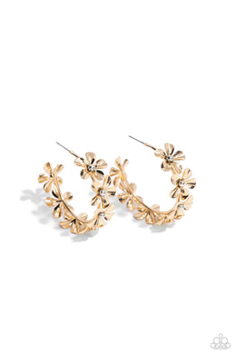 Floral Flamenco - Gold Earrings