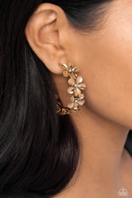 Load image into Gallery viewer, Floral Flamenco - Gold Hoop Earrings
