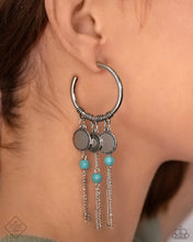 Load image into Gallery viewer, Peppy Pinnacle - Blue Hoop Earrings