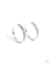 Load image into Gallery viewer, Stacked Symmetry - White Hoop Earrings