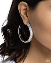 Load image into Gallery viewer, Stacked Symmetry - White Hoop Earrings