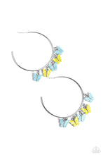 Load image into Gallery viewer, Bemusing Butterflies - Blue Hoop Earrings