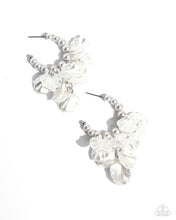 Load image into Gallery viewer, Frilly Feature - White Hoop Earrings