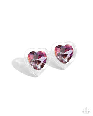 Heart-Pounding Haute - Pink Post Earrings