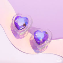 Load image into Gallery viewer, Heart-Pounding Haute - Purple Earrings