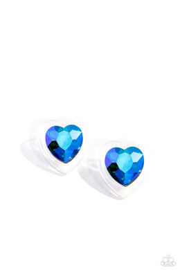 Heart-Pounding Haute - Green Post Earrings
