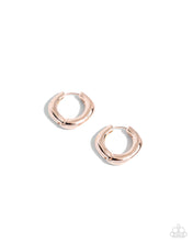 Load image into Gallery viewer, Monochromatic Makeover - Rose Gold Hinge Hoop Earrings