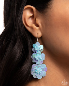 Beaded Bouquet - Blue Earrings
