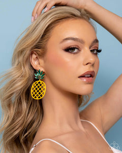 Pineapple Passion - Yellow Earrings