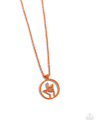 Abstract ASL - Orange Necklace
