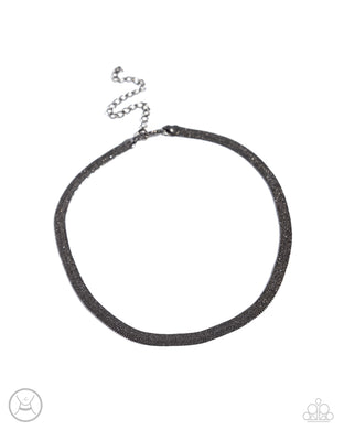 Simply Scintillating - Black Gunmetal Choker Necklace