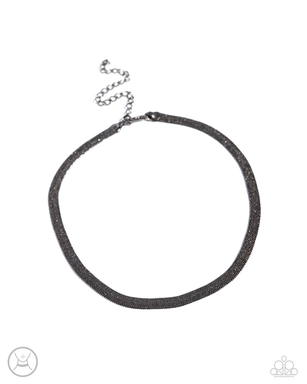 Simply Scintillating - Black Gunmetal Choker Necklace