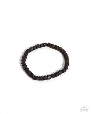 Faceted Finale - Black Stretchy Bracelet