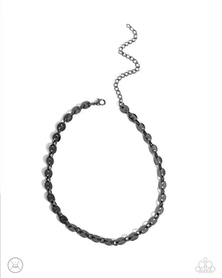 Abstract Advocate - Black (Gunmetal) Choker Necklace