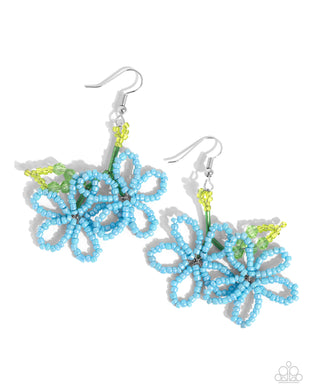 Beaded Blooms - Blue Earrings