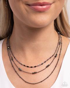 Luxe Layers - Black Gunmetal Necklace