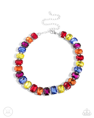Ecstatic Emeralds - Multicolor Choker Necklace