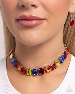 Ecstatic Emeralds - Multicolor Choker Necklace