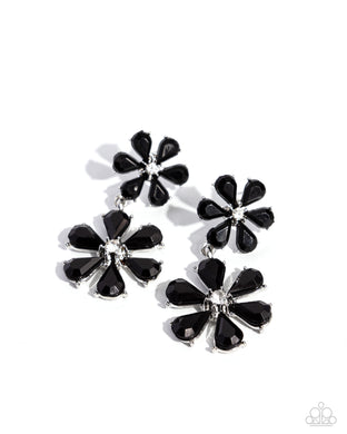 A Blast of Blossoms - Black Earrings