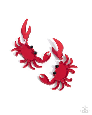 Crab Couture - Red Earrings
