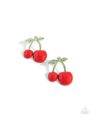 Charming Cherries - Red Post Earrings