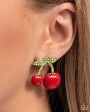 Load image into Gallery viewer, Charming Cherries - Red Post Earrings