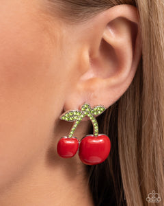 Charming Cherries - Red Post Earrings