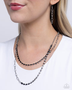Boxy Brilliance - Black Necklace
